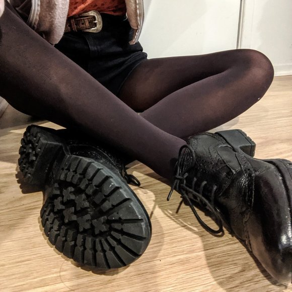 NWOT brogue oxfords with chunky heels, UK5/US7 - Picture 2 of 3